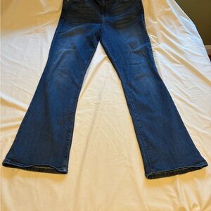 Level 99 Women’s Jeans Flare Dark Stretch Size 32 boho hippie festival western